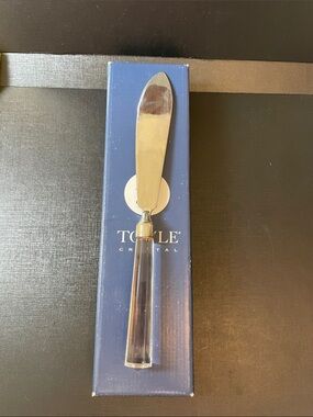 Towle Glass Handled Serving Knife With Stainless Steel Blade